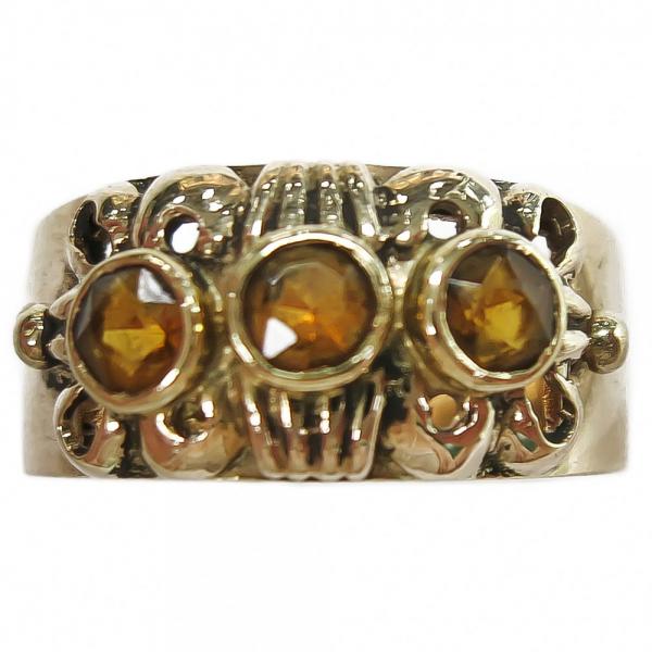 Sormus tangeriinin värisillä kivillä koko 17,5 #1