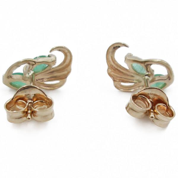 Kultaiset smaragdi korvakorut tapilla  #2