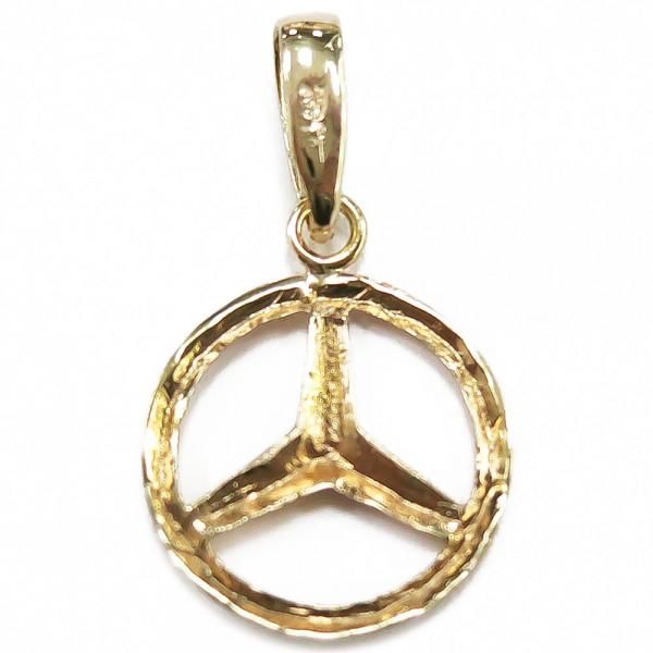 Mersedes Benz kultainen riipus 27mm #2