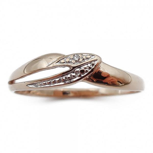 Kultainen timanttisormus 0,005ct 18+mm #1