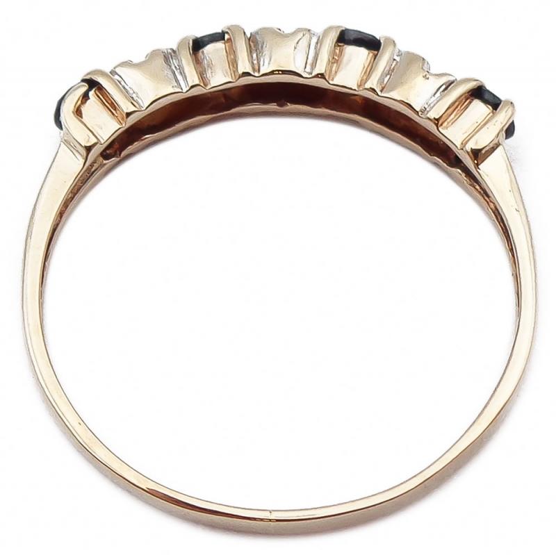 Kultainen timantti-sinisafiirisormus 0,015ct 17mm #2