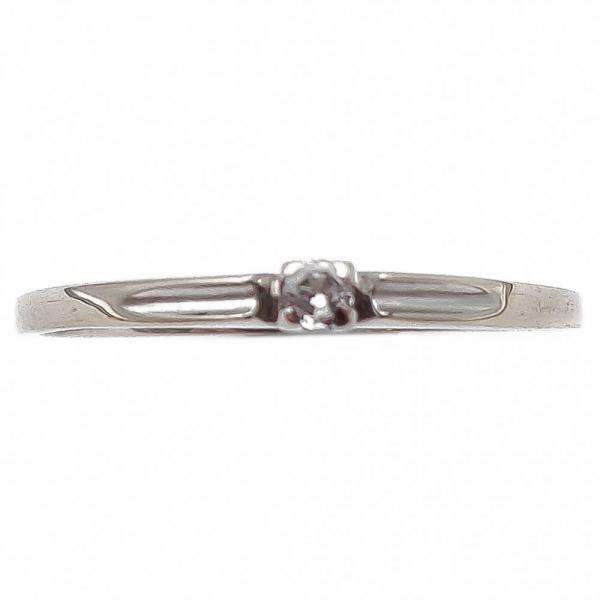 18k valkokultainen timanttisormus 0,02ct 17mm #1