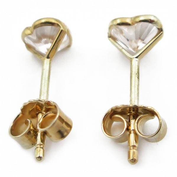 Kultaiset zirkoniasydän korvakorut tapilla 6mm #1