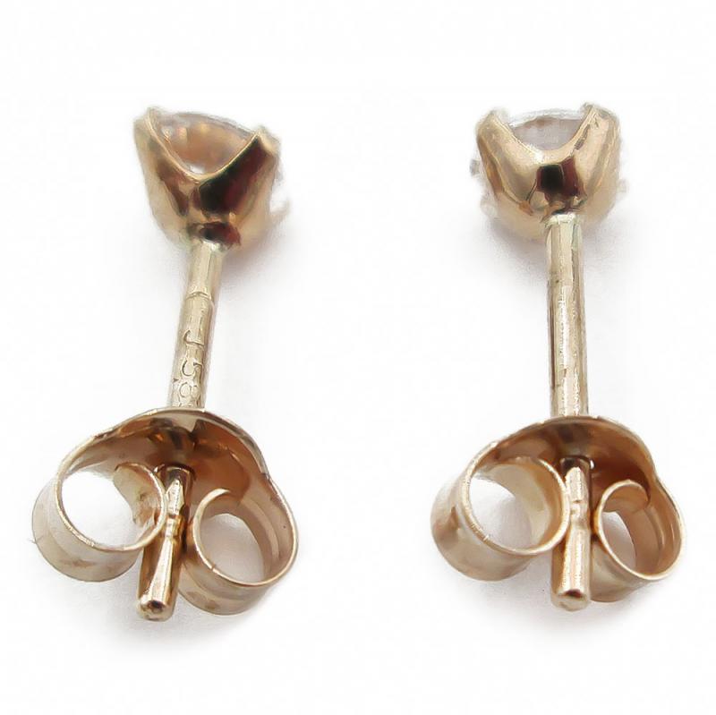 Kultaiset zirkonianappi korvakorut 4mm #1