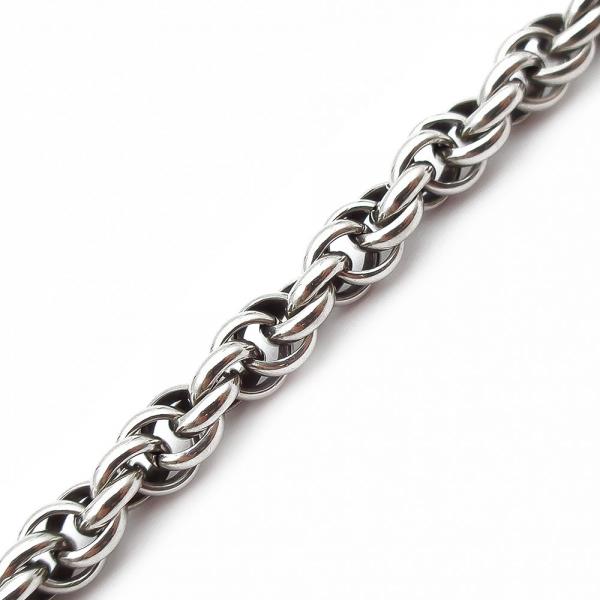 Hopeinen kierreranneketju 19cm #1