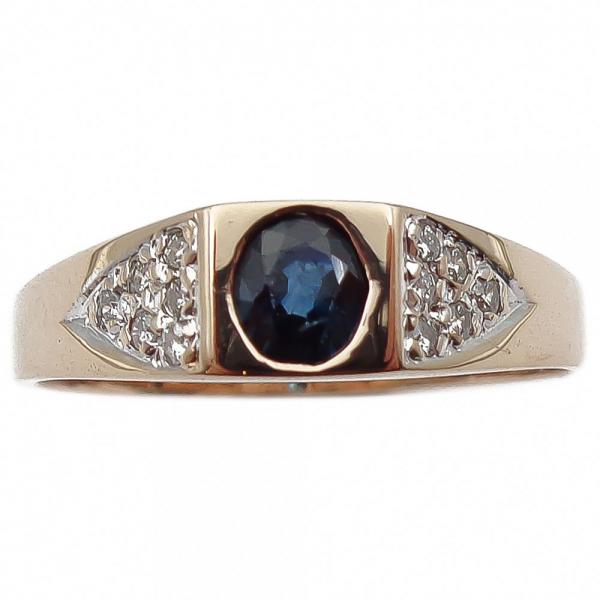 Kultainen sinisafiirisormus tim.0,06ct 19mm  #1