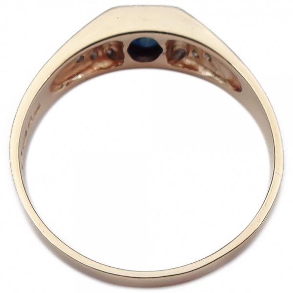Kultainen sinisafiirisormus tim.0,06ct 19mm  #2