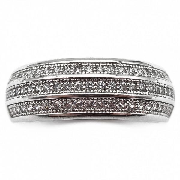 Hopeinen zirkoniasormus 19mm #1