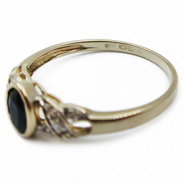 Kultasormus safiiri-timantti 18,25mm 0,02ct #3