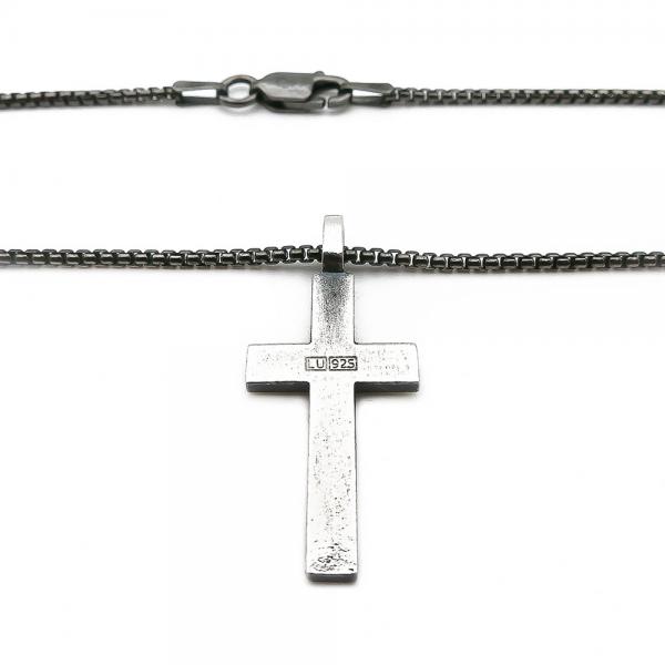 Lumoava tummennettu Polku ristiriipus 42/45/50cm hopea #2