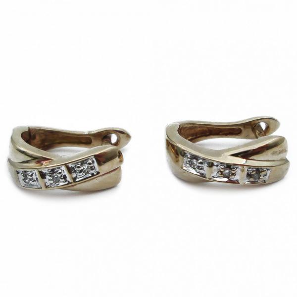 Kultaiset timanttikorvakorut 0,03ct #1