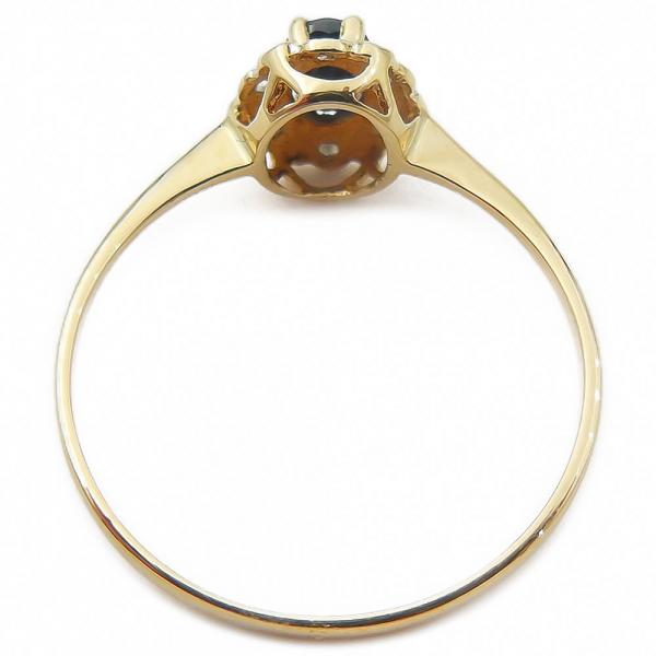 Kultainen Diana-sormus,tim.0.015ct+sinisafiiri,16.25mm #1