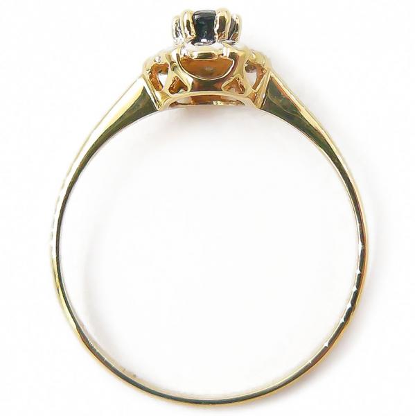 Kultainen Diana-sormus,tim.0.015ct+sinisafiiri,16.25mm #2