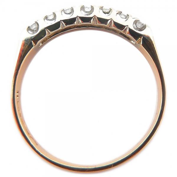 Kultainen tim.rivisormus,7x0.02ct,17.75mm #1