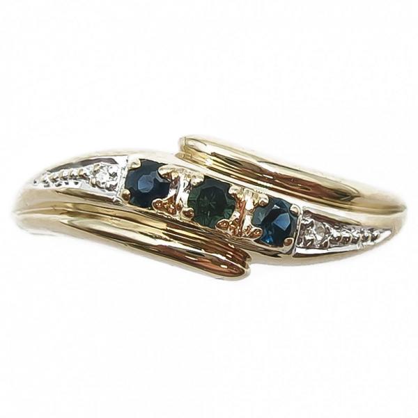 Timantti ja sinisafiirin värinen kivisormus koko: 21mm 0,006ct #1