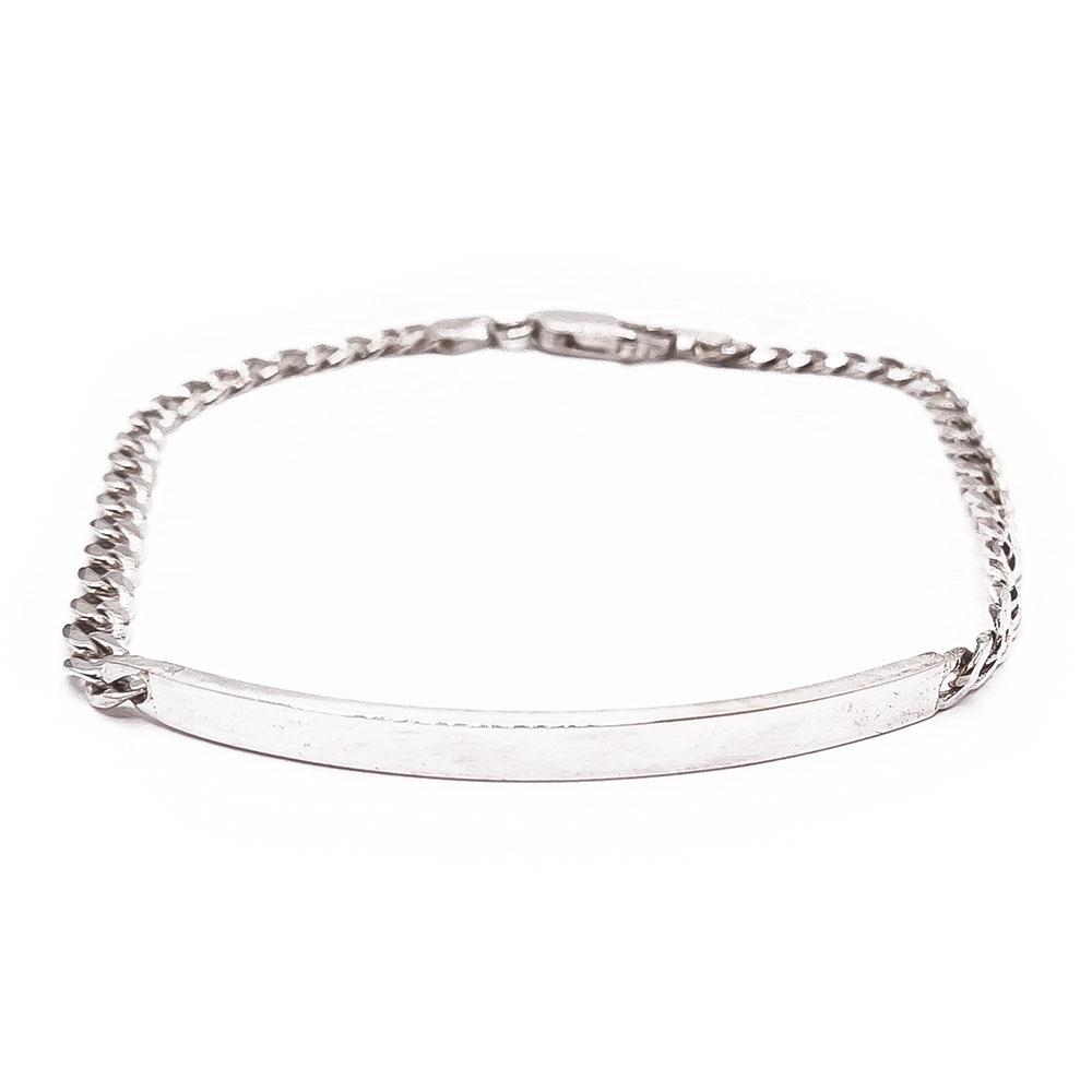 Hopeinen panssari-laatta ranneketju 20cm #0