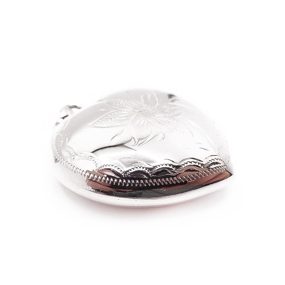 Hopeinen iso sydänriipus #2