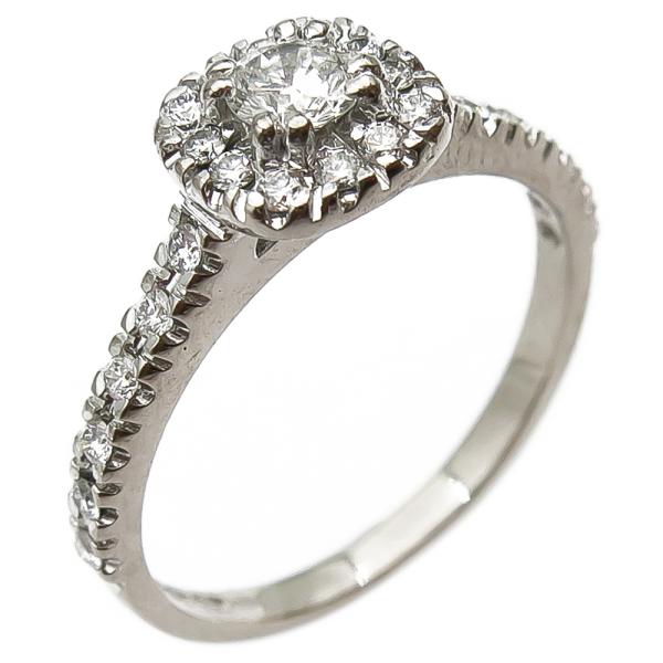 18k Valkokultainen Sandberg Toivomuslähde timanttisormus 0,24ct + 0,2ct 17mm #0