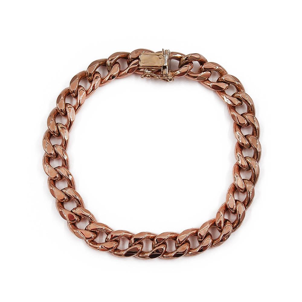 Kultainen panssariranneketju kotelolukolla 21cm 9mm ontto #1