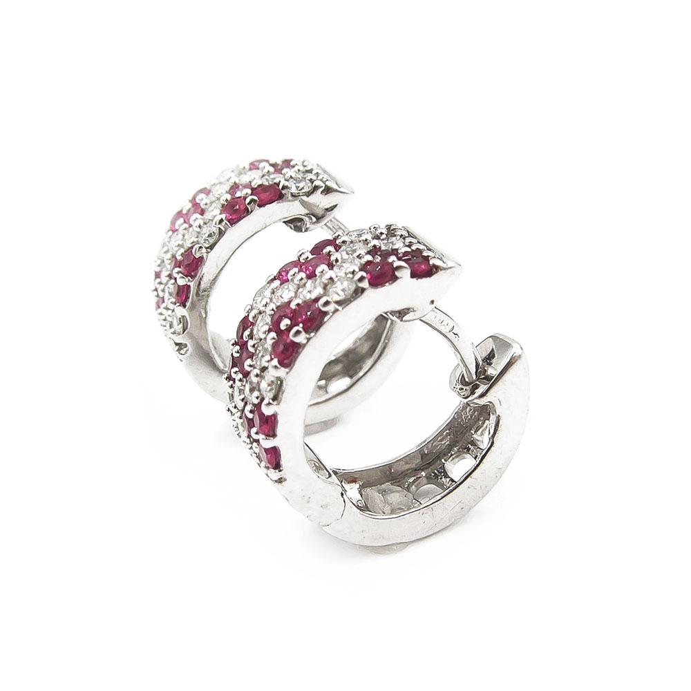 Valkokulta korvakorut timanteilla 0.33ct #2