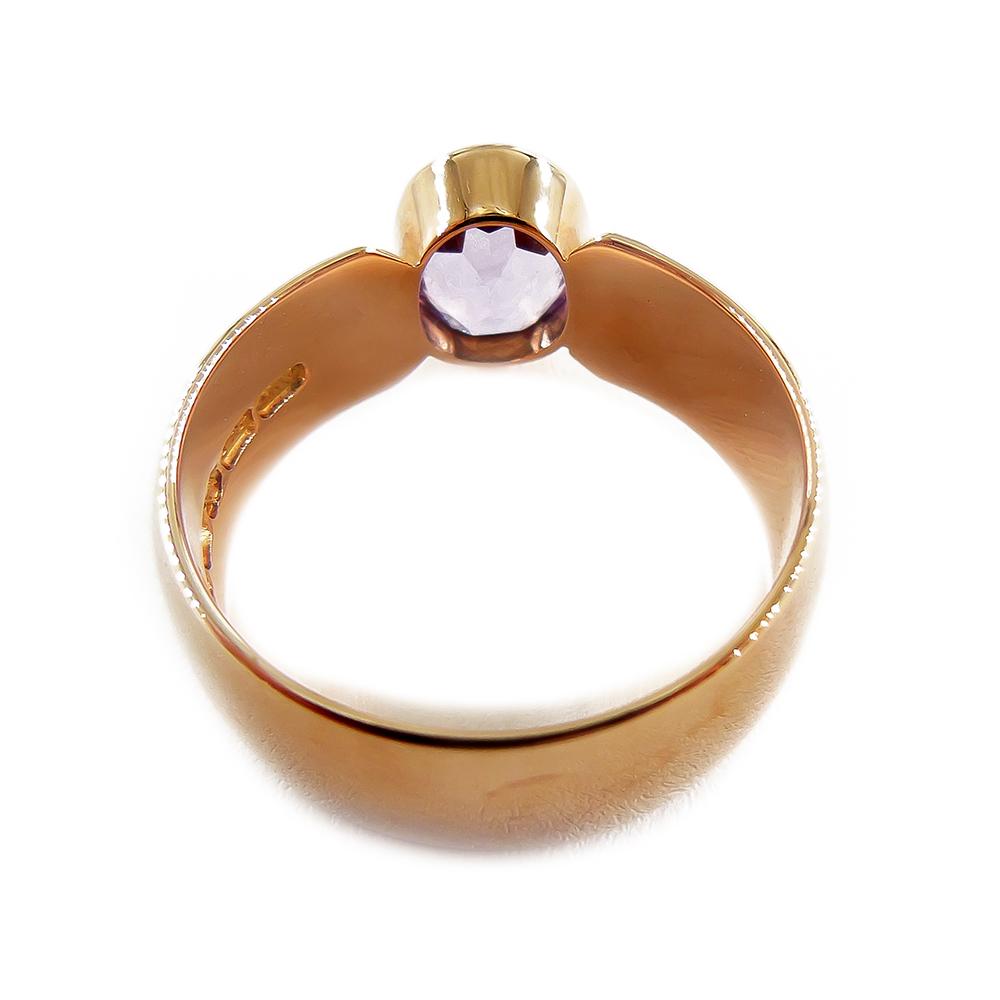 Eino Westerback kultasormus lilalla kivellä, 585, 18,5 mm, 1965 #3 Kultatukku.fi