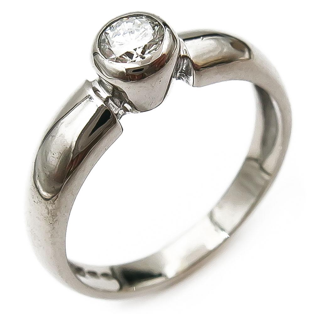 Valkokultainen timanttisormus 0,2ct 18,75mm #0