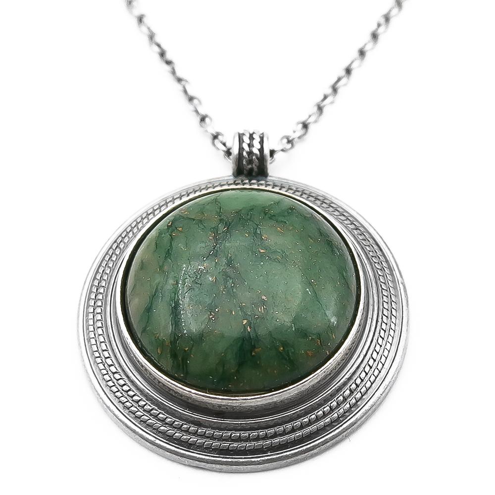 Kalevala Koru riipus-1643 62cm vihreä graniitti, hopea v.-99 #0