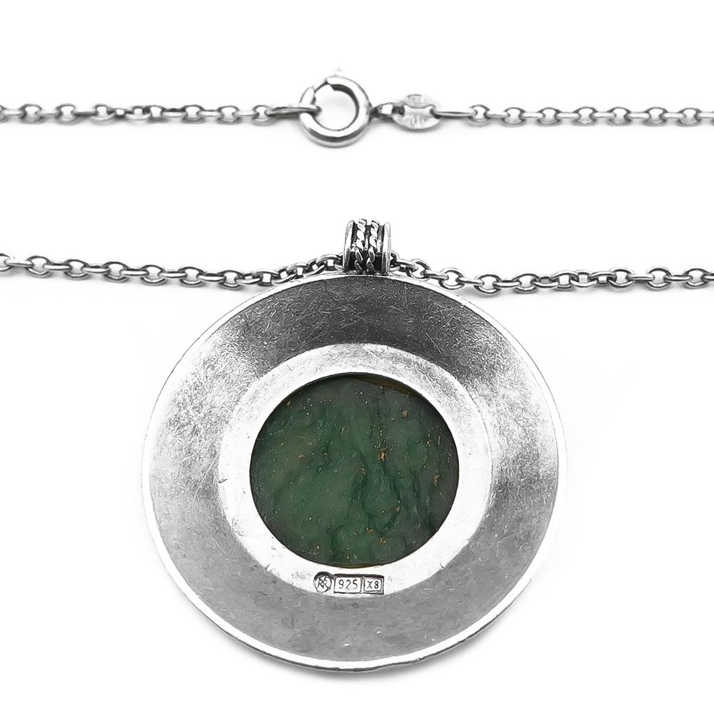 Kalevala Koru riipus-1643 62cm vihreä graniitti, hopea v.-99 #1