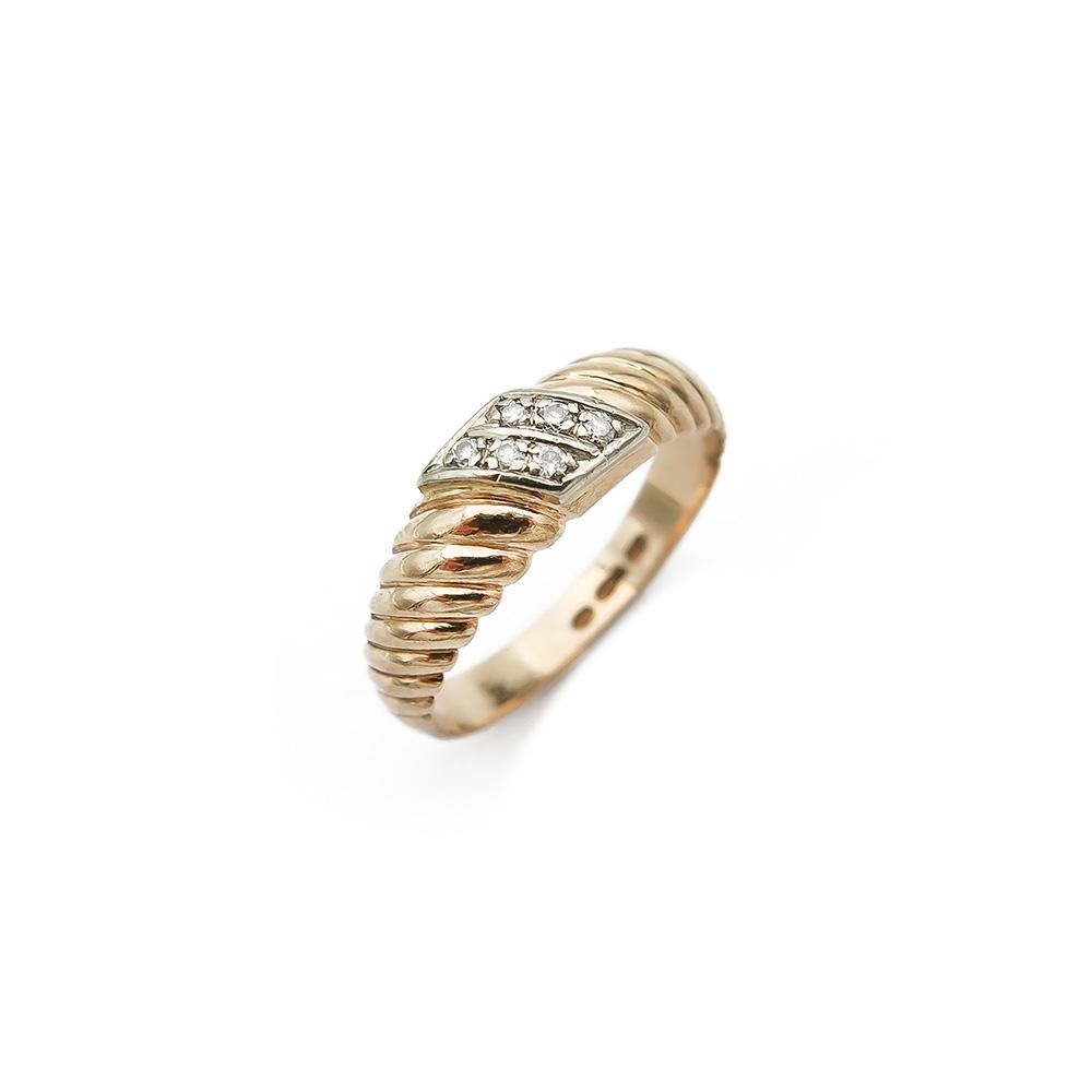 Kultainen timanttisormus 0.03ct 17,25mm #0