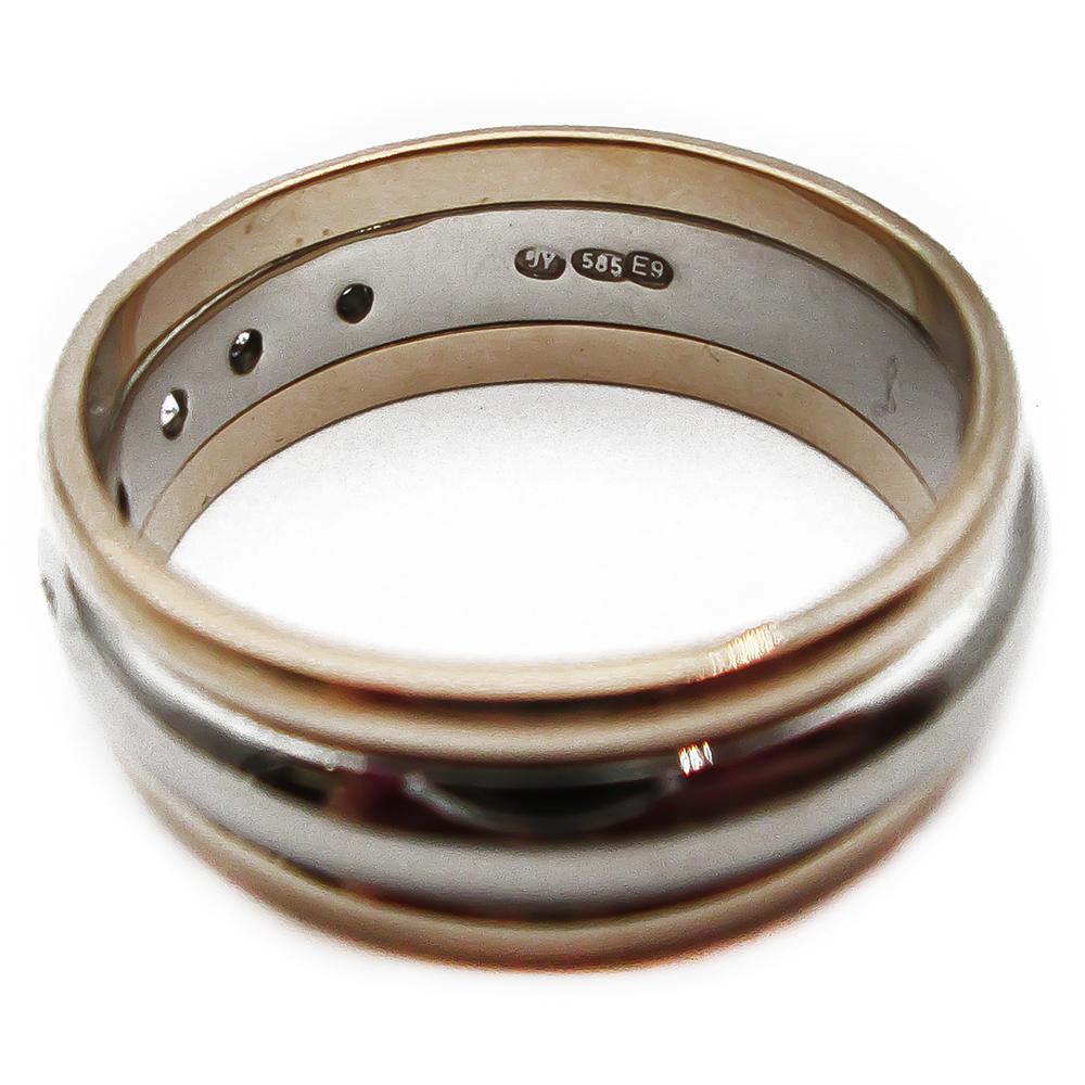 Timanttisormus kelta-ja valkokulta 0,13ct v.2006 halk.20,25mm, lev.8,20mm #3