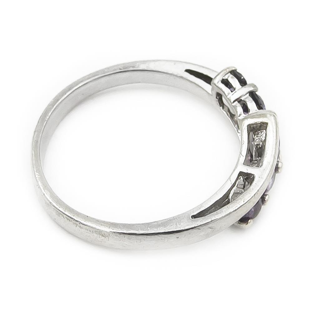 Hopeasormus lilat kivet halk.17.5mm #1