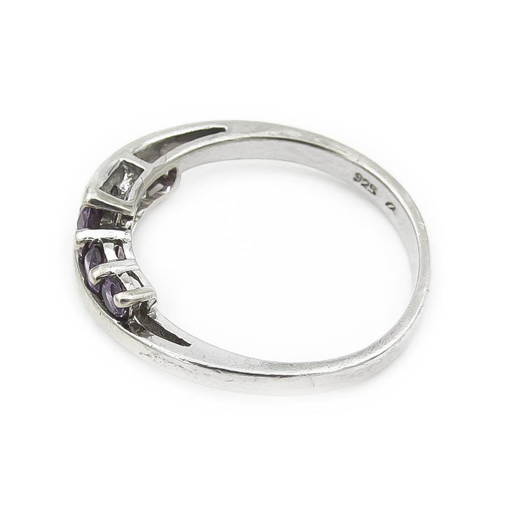 Hopeasormus lilat kivet halk.17.5mm #4