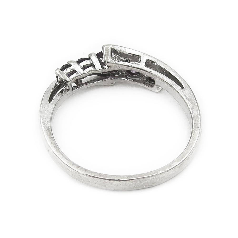 Hopeasormus lilat kivet halk.17.5mm #5