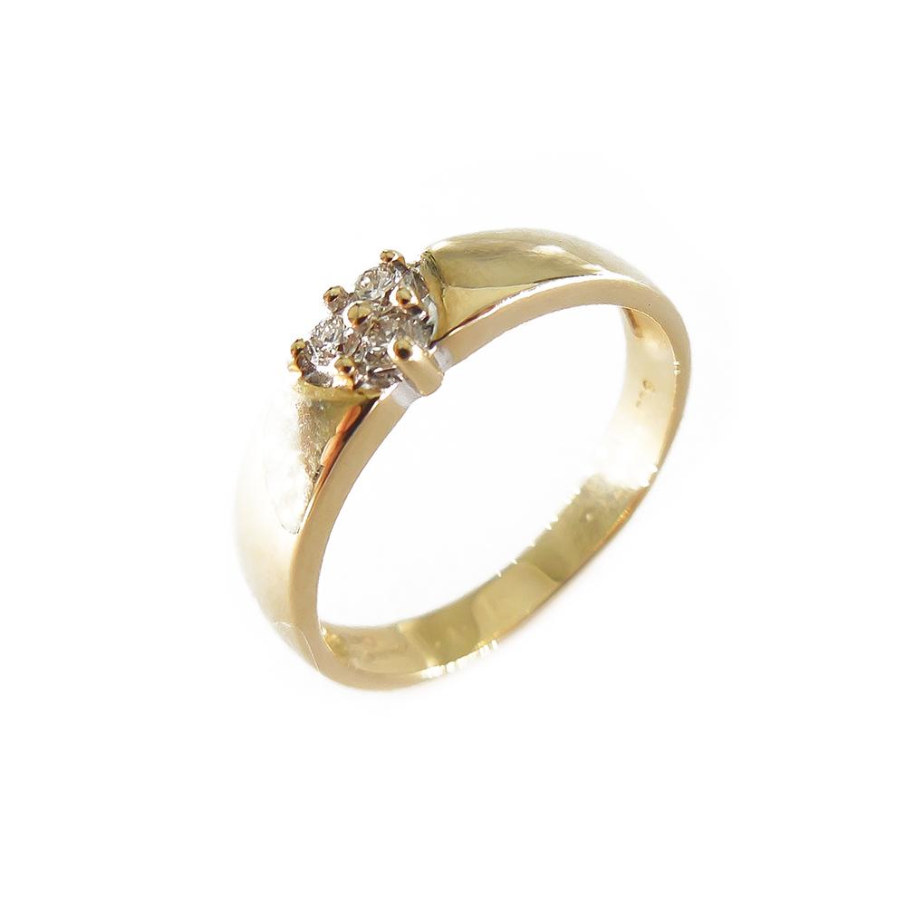 Kultainen timanttisormus 18mm,Timantit 3x0.03ct #1