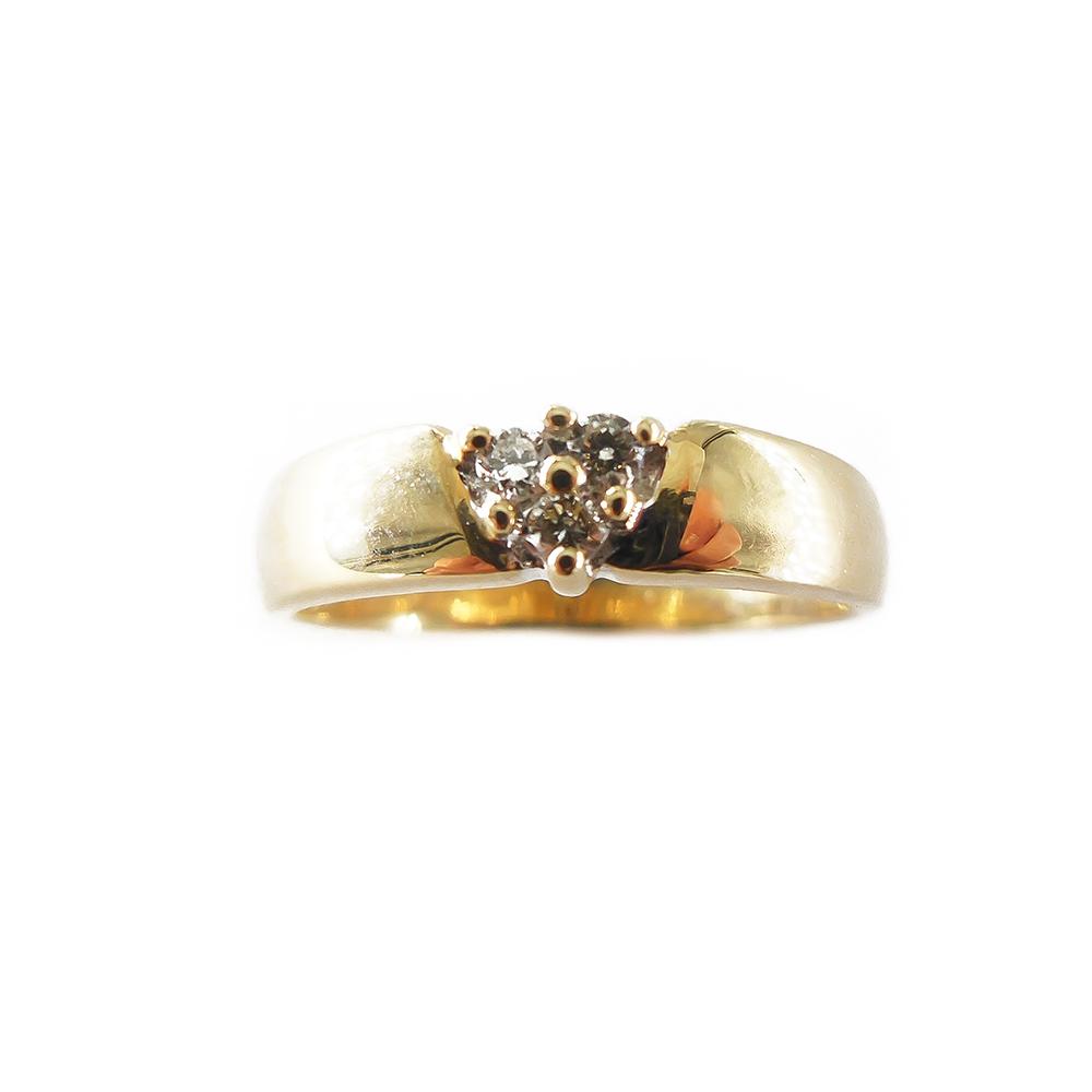 Kultainen timanttisormus 18mm,Timantit 3x0.03ct #2