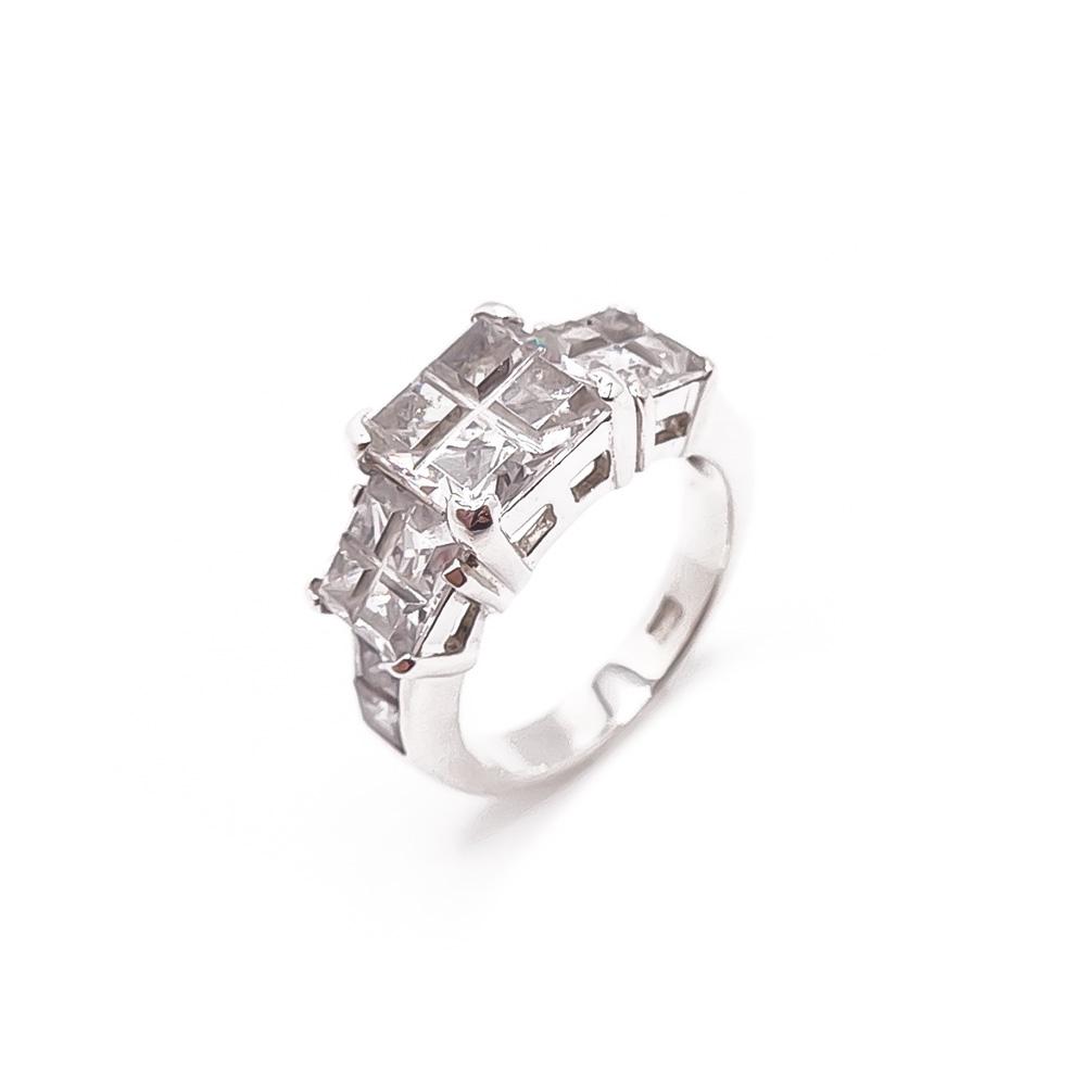 Hopeinen sormus cz 17-mm #0