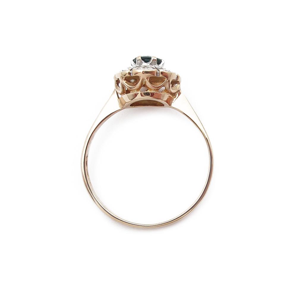 Kultainen Diana sormus safiirilla ja timanteilla 8 x 0,005 ct koko 16,5 #2