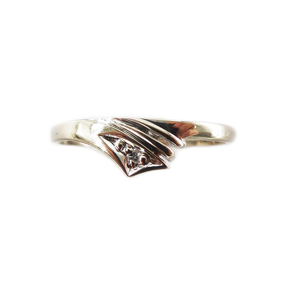 Valkokultainen sormus 18mm, timantti 0.005ct #3