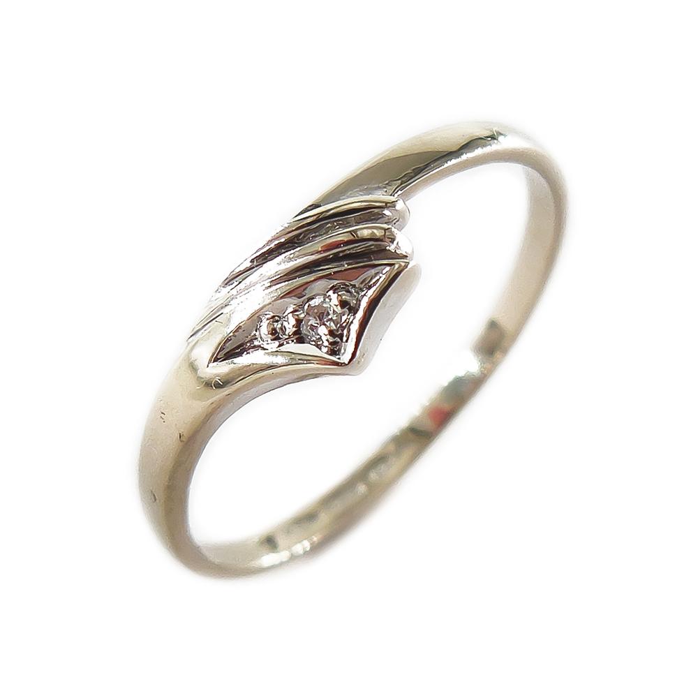 Valkokultainen sormus 18mm, timantti 0.005ct #0