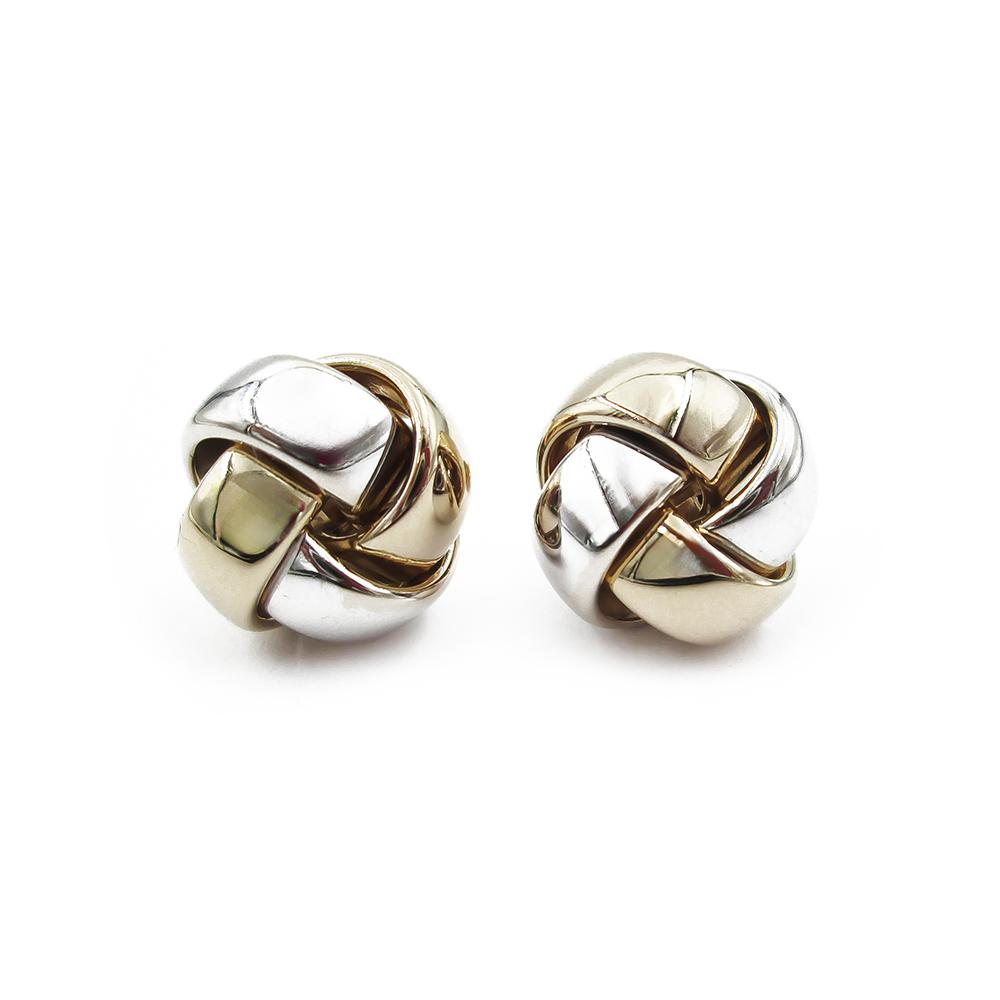 Kultaiset näyttävät solmu korvakorut tapilla 13mm JKM #0