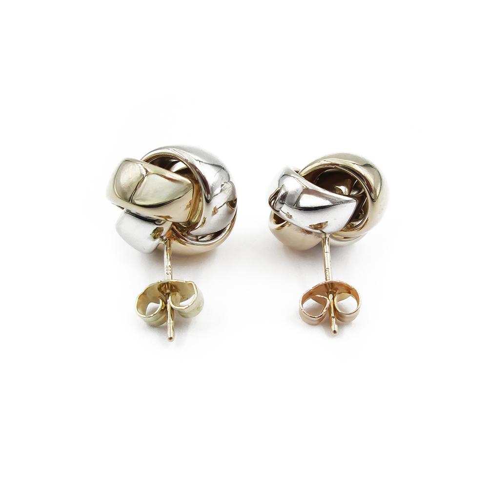 Kultaiset näyttävät solmu korvakorut tapilla 13mm JKM #1