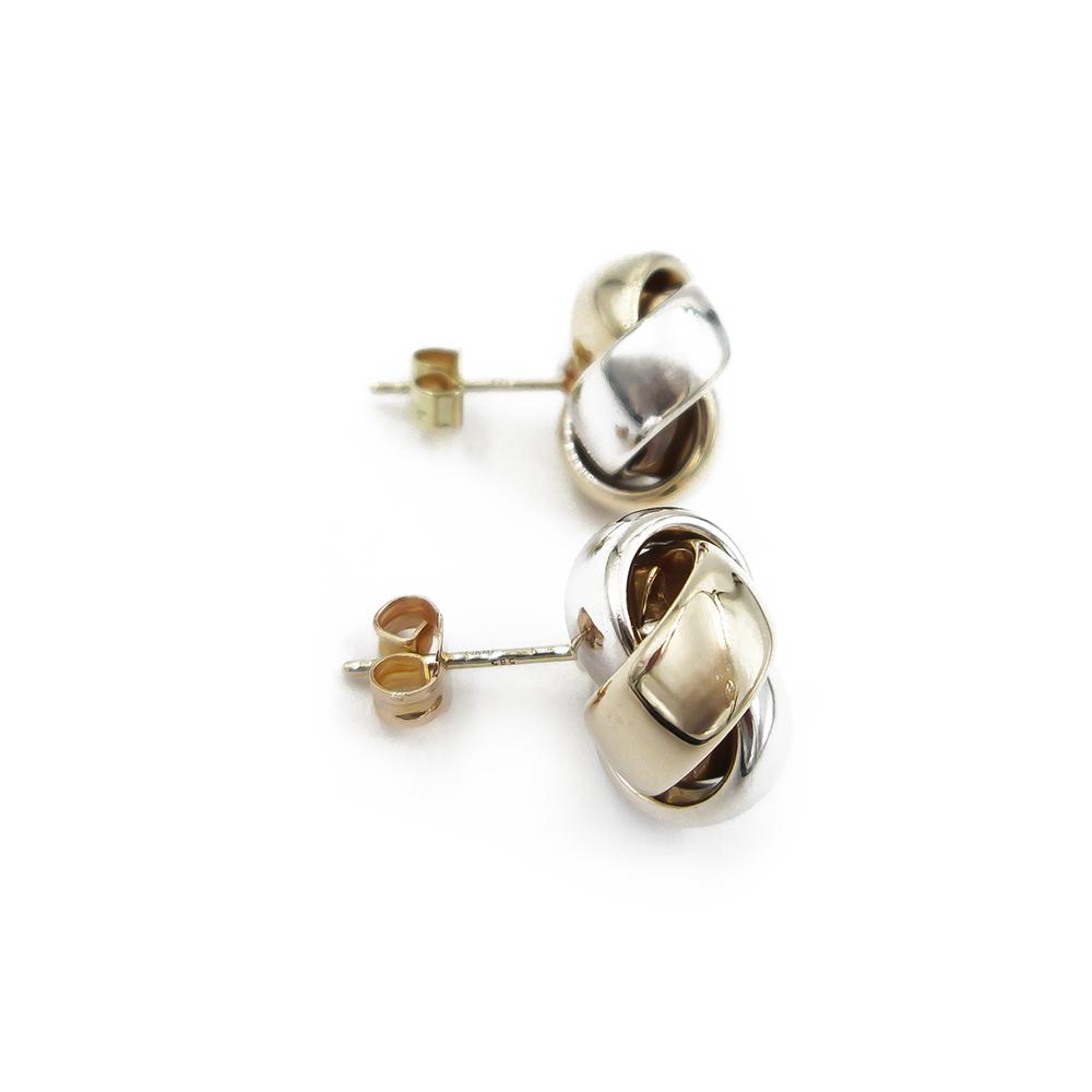 Kultaiset näyttävät solmu korvakorut tapilla 13mm JKM #2
