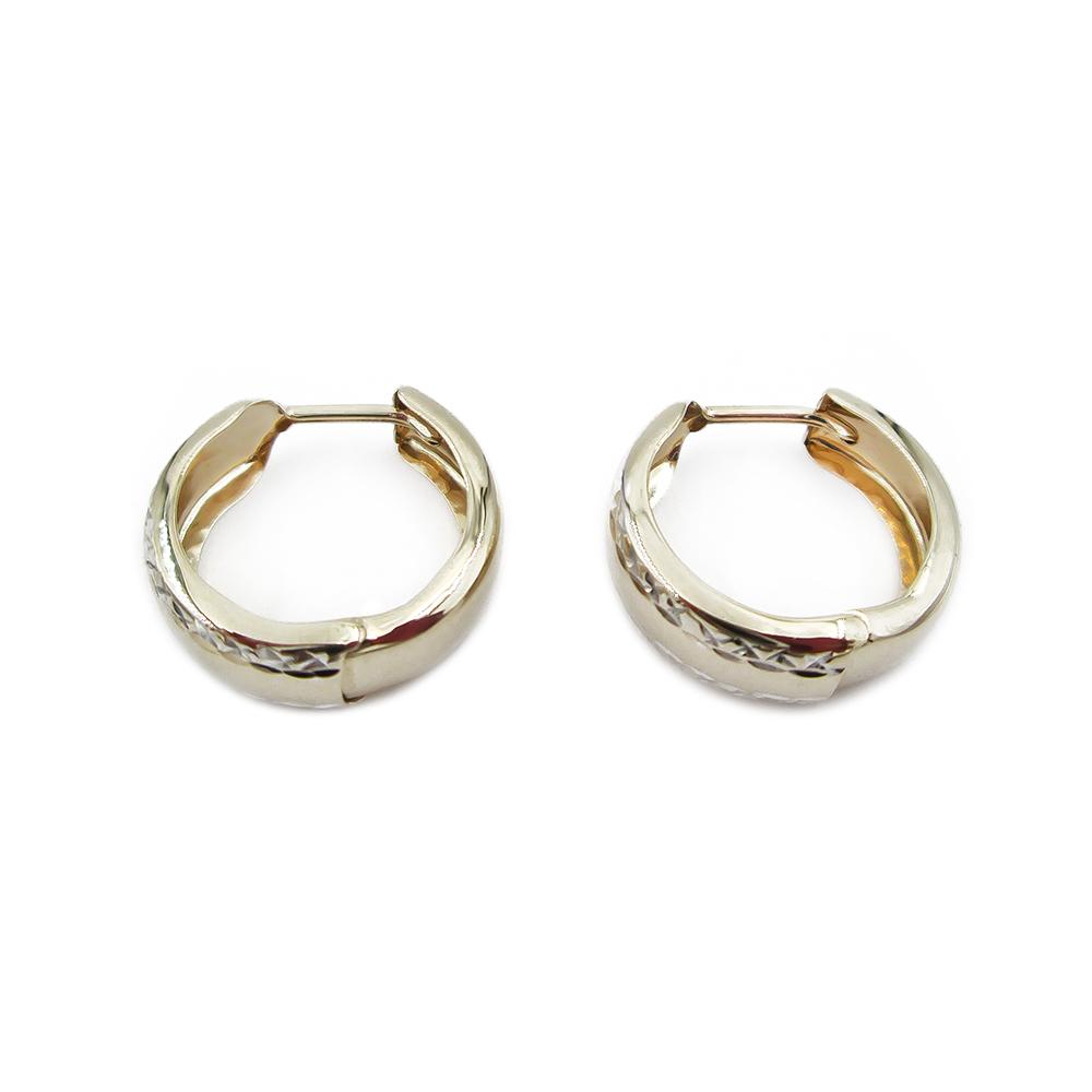 Kultaiset korvarenkaat timanttileikkauksilla fl 5.5x12mm #1