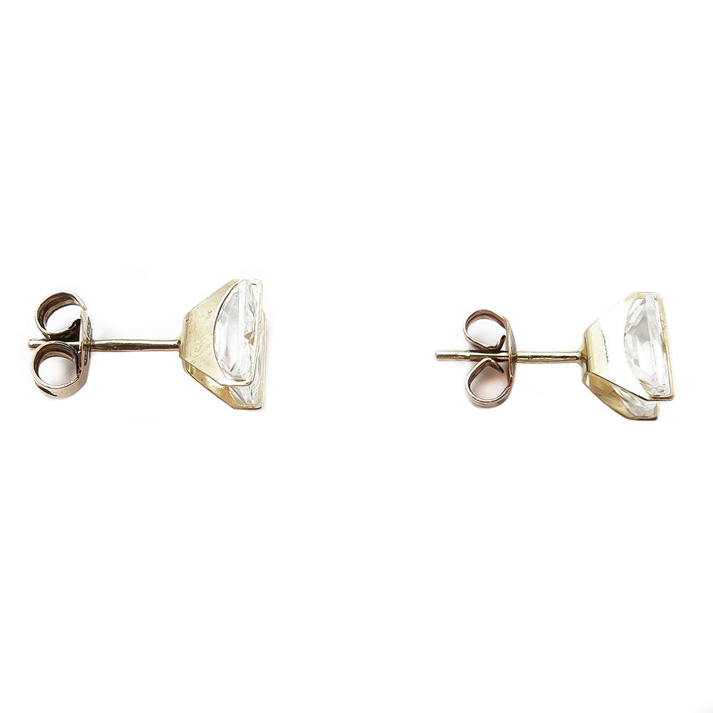 6x6mm korvakorut kirkkain kivin #1
