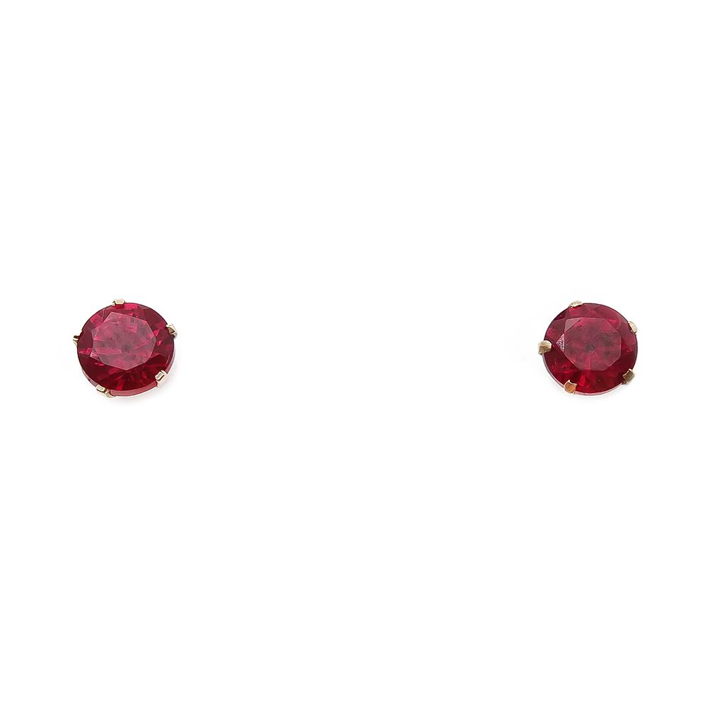 Punakivelliset 4mm tappikorvakorut #0