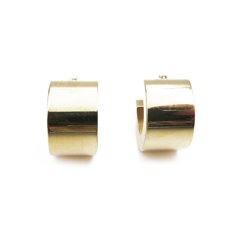 Kultaiset  leveät korvakorut saranalukolla lev. 8mm #1