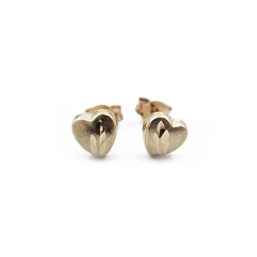 Kultaiset sydänkorvakorut timanttileikkauskuviolla 5.5x6mm Top Gold Oy #0
