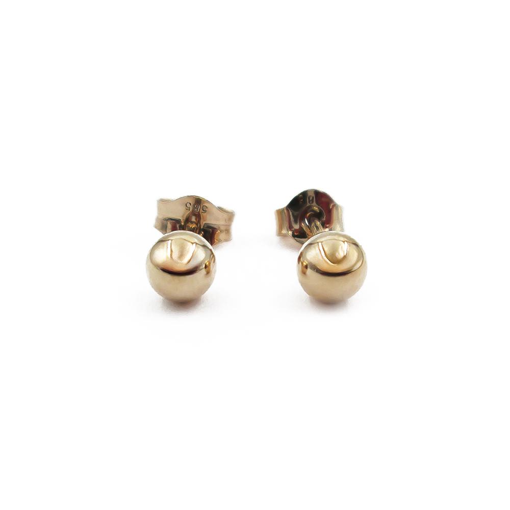 Kultaiset pallo korvakorut 4mm #0