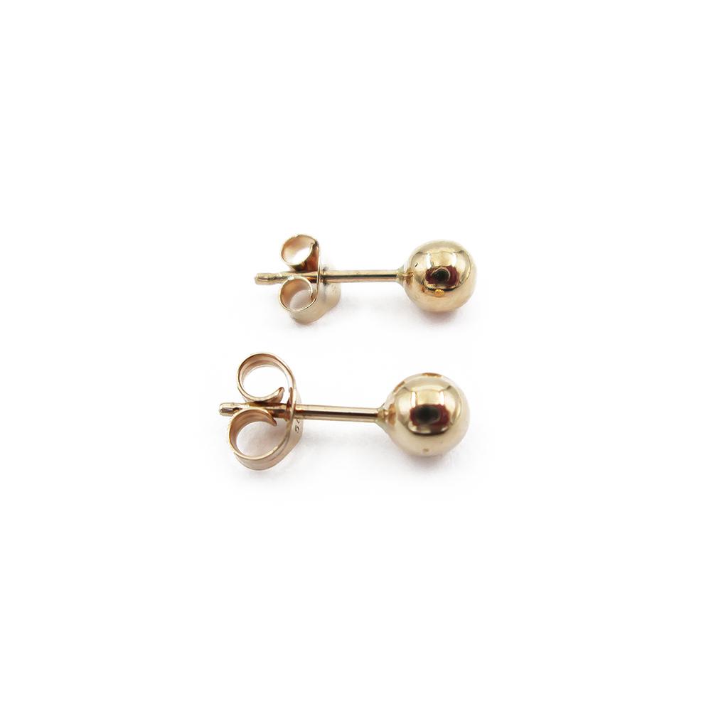 Kultaiset pallo korvakorut 4mm #2