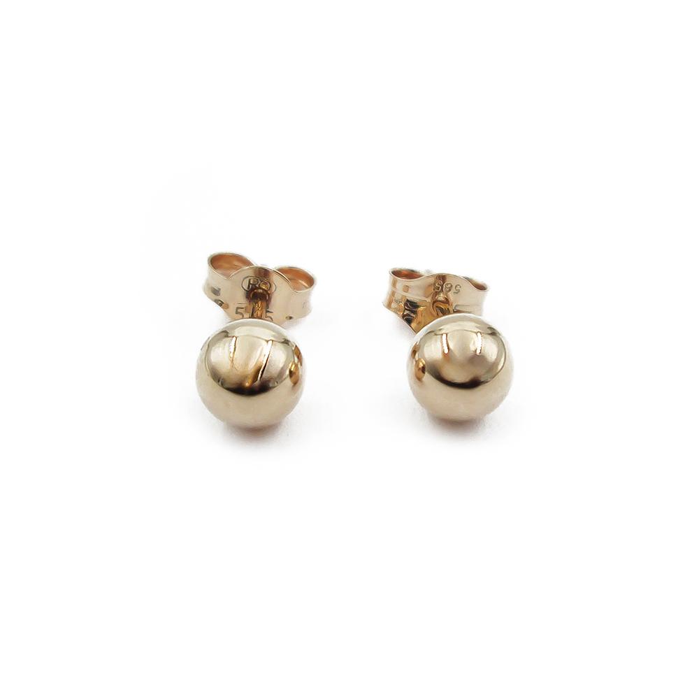 Kultaiset pallo korvakorut tapilla 5mm RO #0